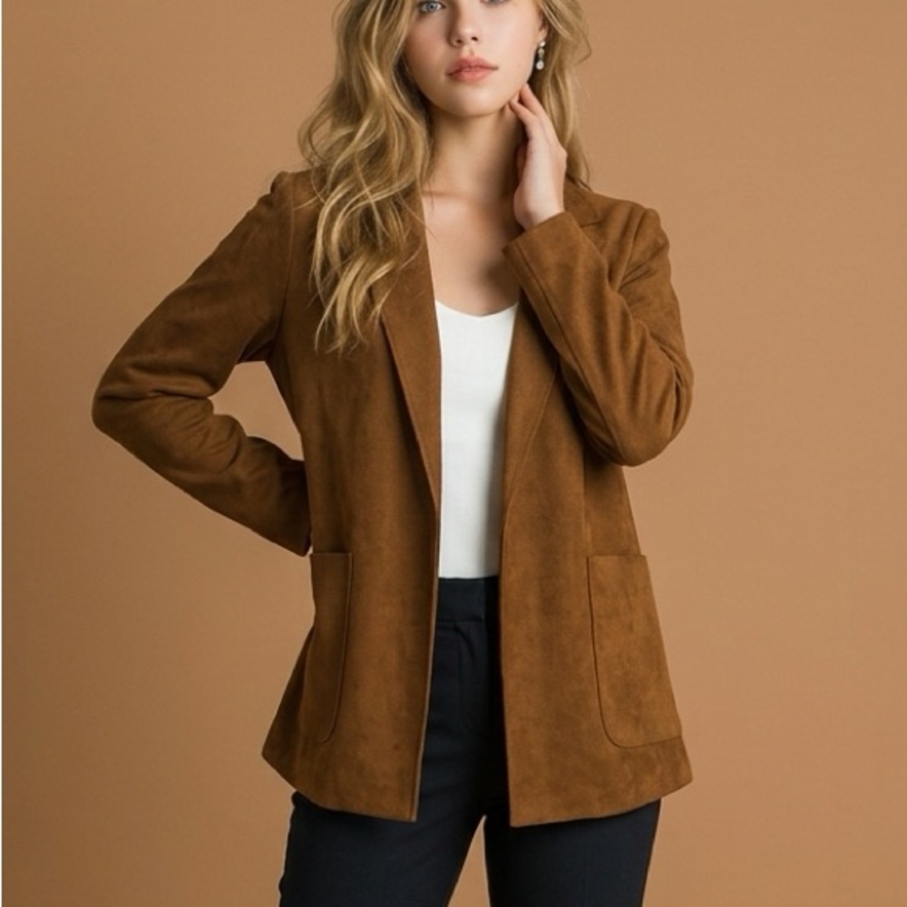 Joseph Ribkoff Brown Blazer Tailored Wool Blend